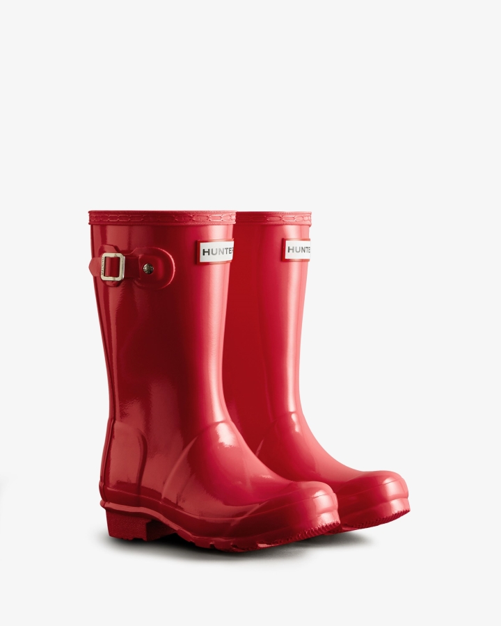 Hunter Original Big Kids (5-11 Years) Gloss Rain Boots Rowan Pink - Image 3