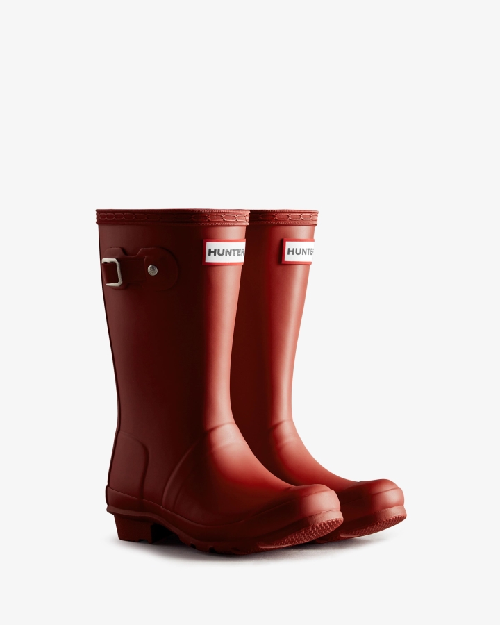 Hunter Original Big Kids (5-11 Years) Rain Boots Military Red - Image 3