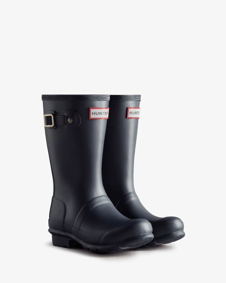 Hunter Original Big Kids (5-11 Years) Rain Boots Navy - Image 3