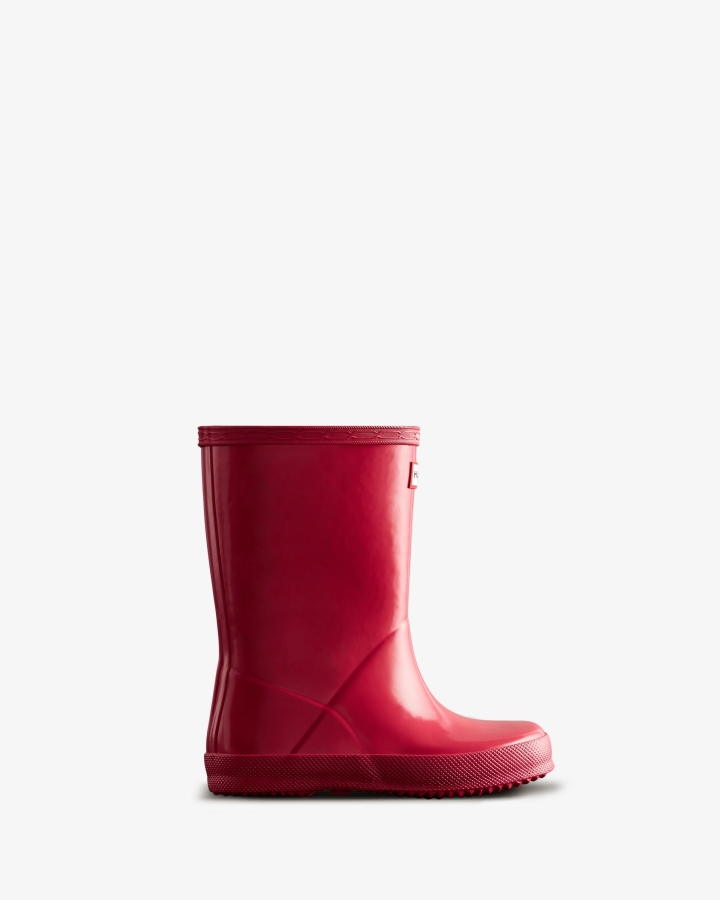 Hunter Original Kids First (18 Months-8 Years) Gloss Rain Boots Bright Pink - Image 1