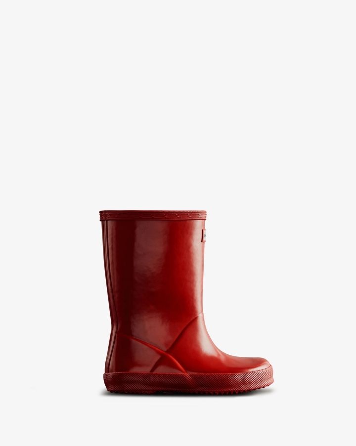 Hunter Original Kids First (18 Months-8 Years) Gloss Rain Boots Military Red - Image 1