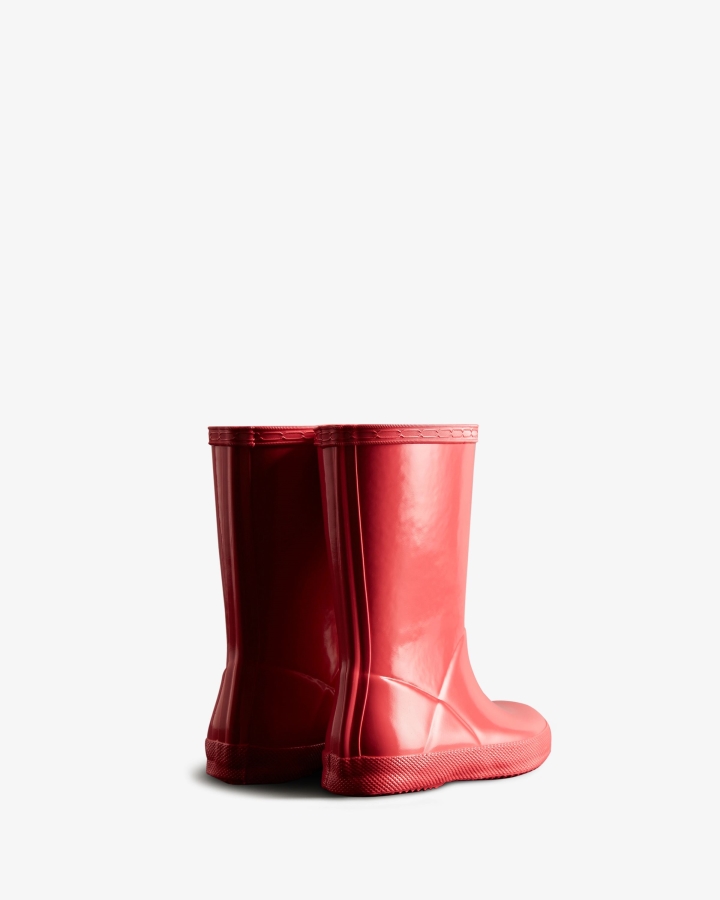 Hunter Original Kids First (18 Months-8 Years) Gloss Rain Boots Rowan Pink - Image 4