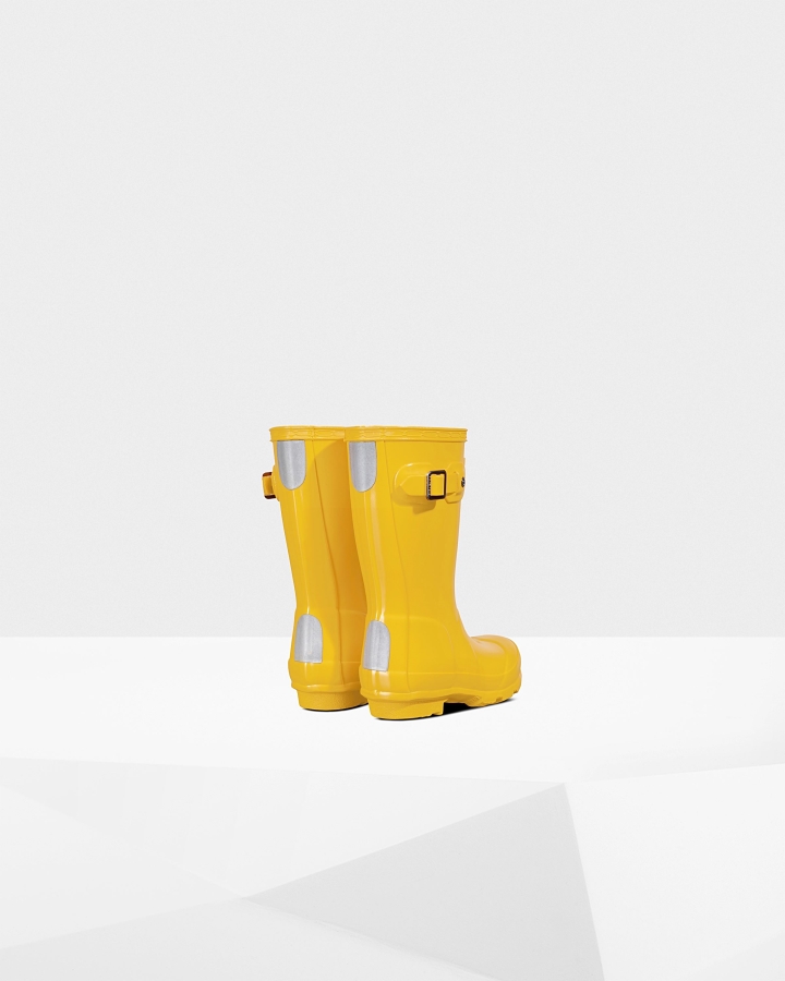Hunter Original Little Kids (2-6 Years) Gloss Rain Boots Yellow - Image 4