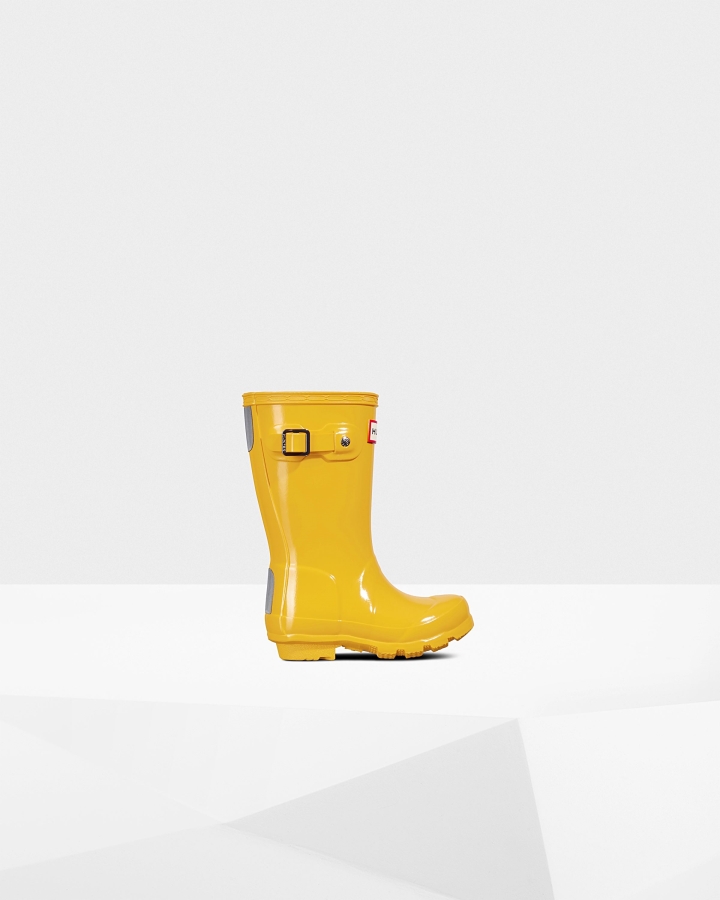 Hunter Original Little Kids (2-6 Years) Gloss Rain Boots Yellow - Image 1