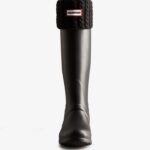 Hunter Recycled Mini Cable Knitted Cuff Tall Boot Socks