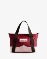 Hunter Repurposed Nylon Mini Top Clip Tote Bag Hayes Burgundy Multi - Image 2