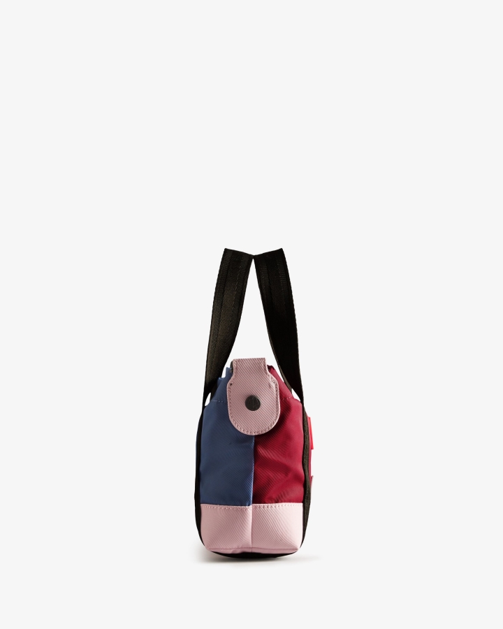 Hunter Repurposed Nylon Mini Top Clip Tote Bag Hayes Burgundy Multi - Image 5