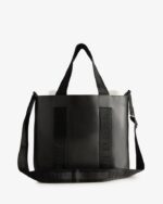 Hunter Rubberized Leather East-West Tote Bag Black-Black - Image 3