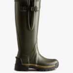 Hunter Women's Balmoral Adjustable 3mm Neoprene Rain Boots Dark Olive