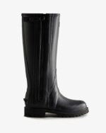 Hunter Women's Balmoral Commando Rubber Zip Tall Rain Boots Black - Image 2