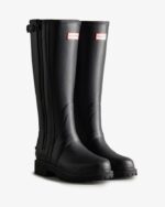 Hunter Women's Balmoral Commando Rubber Zip Tall Rain Boots Black - Image 3