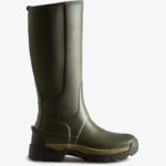 Hunter Women's Balmoral Field Hybrid Tall Rain Boots Dark Olive
