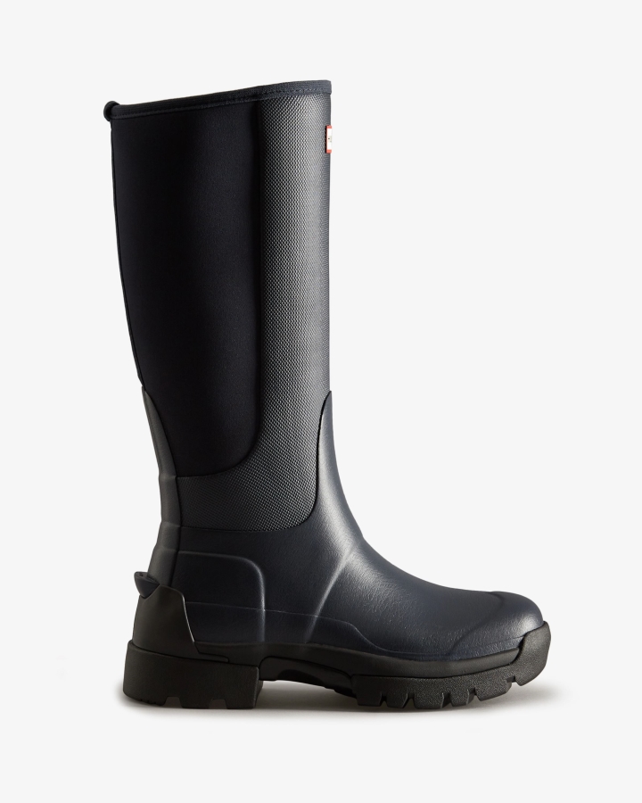 hunter_womens_balmoral_field_hybrid_tall_rain_boots_navy.jpg Hunter Women's Balmoral Field Hybrid Tall Rain Boots Navy - Image 1