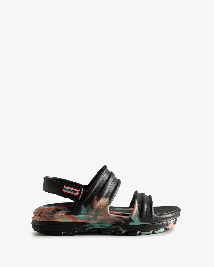 hunter_womens_bloom_marble_sandal_black.jpg Hunter Women's BLOOM Marble Sandal Black - Image 1