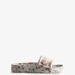 Hunter Women's BLOOM Marble Slides White