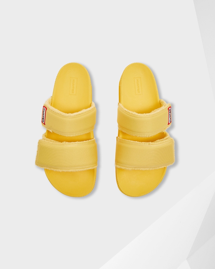 hunter_womens_double_strap_slides_sunflower_yellow.jpg Hunter Women's Double Strap Slides Sunflower Yellow - Image 1