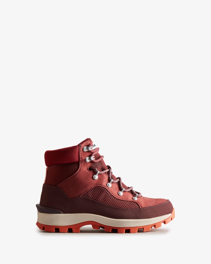 Hunter Women's Explorer Insulated Lace-Up Commando Boots Muted Berry-Ruskea Brown-Fall Red - Image 2