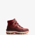 Hunter Women's Explorer Insulated Lace-Up Commando Boots Muted Berry-Ruskea Brown-Fall Red