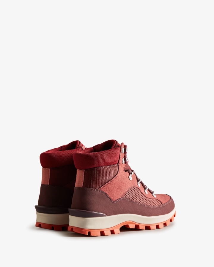 Hunter Women's Explorer Insulated Lace-Up Commando Boots Muted Berry-Ruskea Brown-Fall Red - Image 4