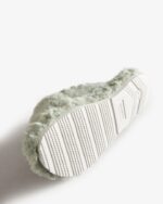 Hunter Women's Faux Fur Flatform Crossover Slide Sweet Gale Green - Image 5