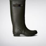 Hunter Women's Huntress Wide Leg Rain Boots Dark Olive