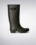 Hunter Women's Huntress Wide Leg Rain Boots Dark Olive