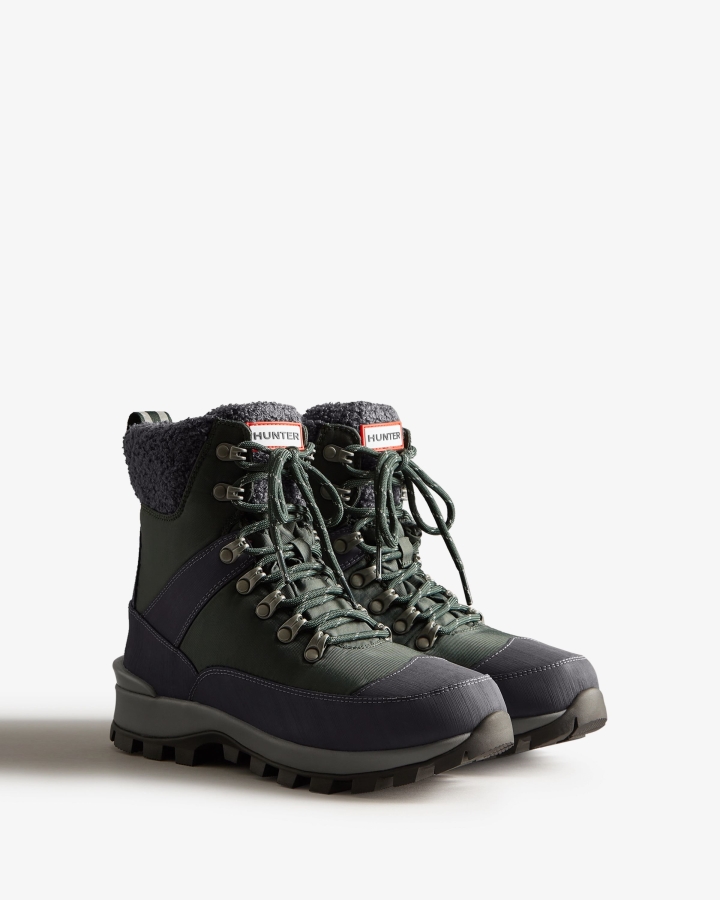 Hunter Women's Insulated Recycled Polyester Commando Boots Arctic Moss Green-Henson Navy - Image 3
