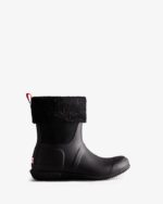 Hunter Women's Insulated Roll Top Vegan Shearling Boots Black - Image 2