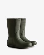 Hunter Women's Insulated Roll Top Vegan Shearling Boots Dark Olive - Image 4