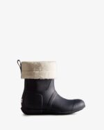Hunter Women's Insulated Roll Top Vegan Shearling Boots Hunter Navy - Image 2