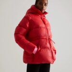 Hunter Women's Insulated Rubberized A-Line Puffer Jacket Red Chill