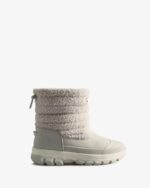Hunter Women's Insulated Short Vegan Shearling Snow Boots Frosted Grey - Image 2