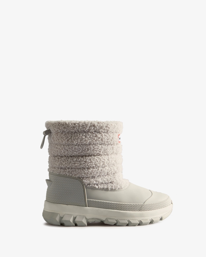 Hunter Women's Insulated Short Vegan Shearling Snow Boots Frosted Grey - Image 2