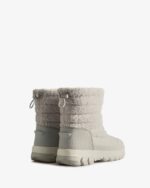 Hunter Women's Insulated Short Vegan Shearling Snow Boots Frosted Grey - Image 5