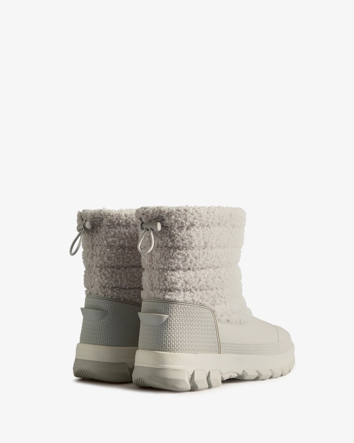 Hunter Women's Insulated Short Vegan Shearling Snow Boots Frosted Grey - Image 5