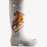 Hunter Women's Lunar New Year Large Tiger Logo Tall Rain Boots Spurrey White