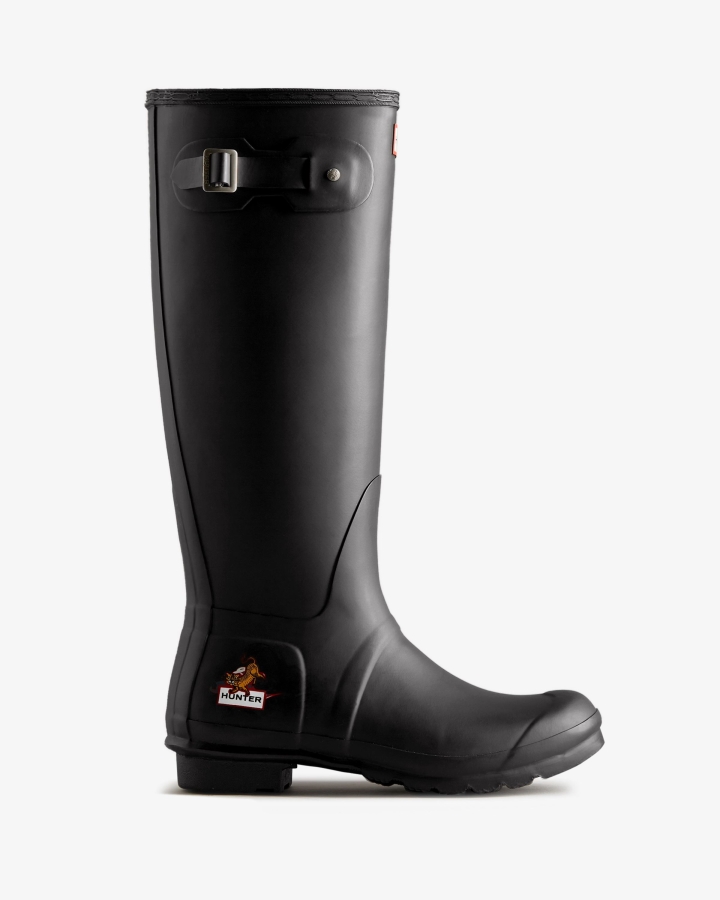 Hunter Women's Lunar New Year Small Tiger Logo Tall Rain Boots Black - Image 2