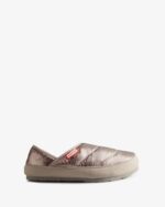 Hunter Women's Metallic Puffer Slipper Silver