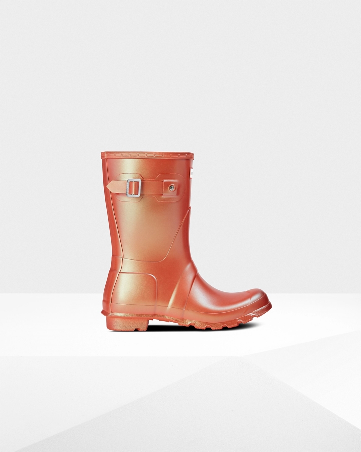 Hunter Women's Nebula Short Rain Boots Alpine Poppy Orange - Image 1