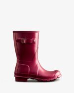 Hunter Women's Nebula Short Rain Boots Hayes Burgundy - Image 2
