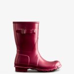 Hunter Women's Nebula Short Rain Boots Hayes Burgundy