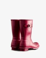 Hunter Women's Nebula Short Rain Boots Hayes Burgundy - Image 4
