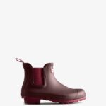 Hunter Women's Original Chelsea Boots Chestnut Crust Brown-Hayes Burgundy