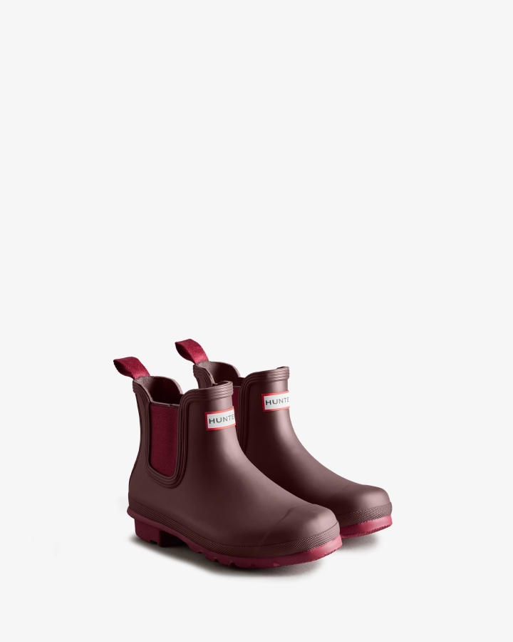 Hunter Women's Original Chelsea Boots Chestnut Crust Brown-Hayes Burgundy - Image 3