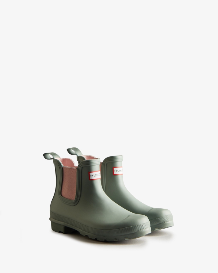 Hunter Women's Original Chelsea Boots Sweet Gale Green-Azalea Pink - Image 3