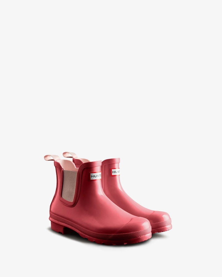 Hunter Women's Original Gloss Chelsea Boots Pink Shiver-Salt Pink - Image 3