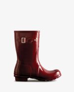 Hunter Women's Original Short Gloss Rain Boots Fall Red - Image 2