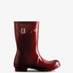 Hunter Women's Original Short Gloss Rain Boots Fall Red