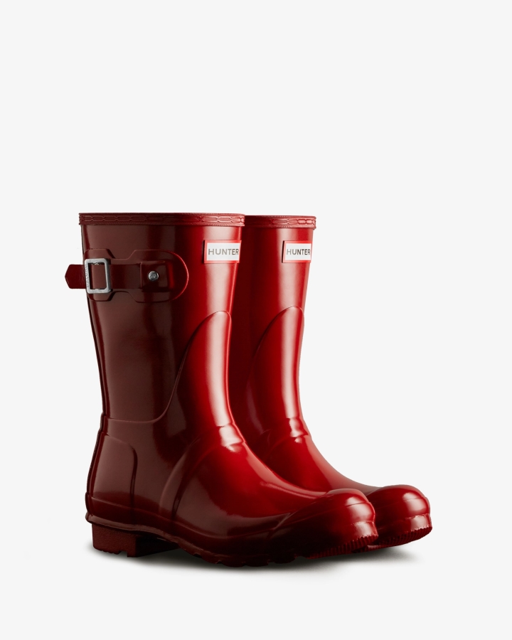 Hunter Women's Original Short Gloss Rain Boots Military Red - Image 3