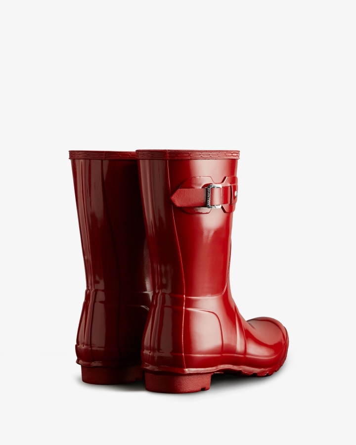 Hunter Women's Original Short Gloss Rain Boots Military Red - Image 4